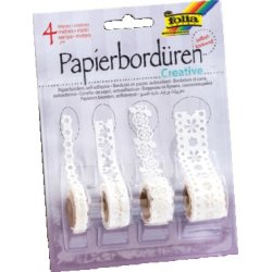 folia Bordures en papier "Creative", autocollant, blanc