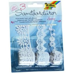 folia Bordures en velours "dentelle", autocollant, blanc