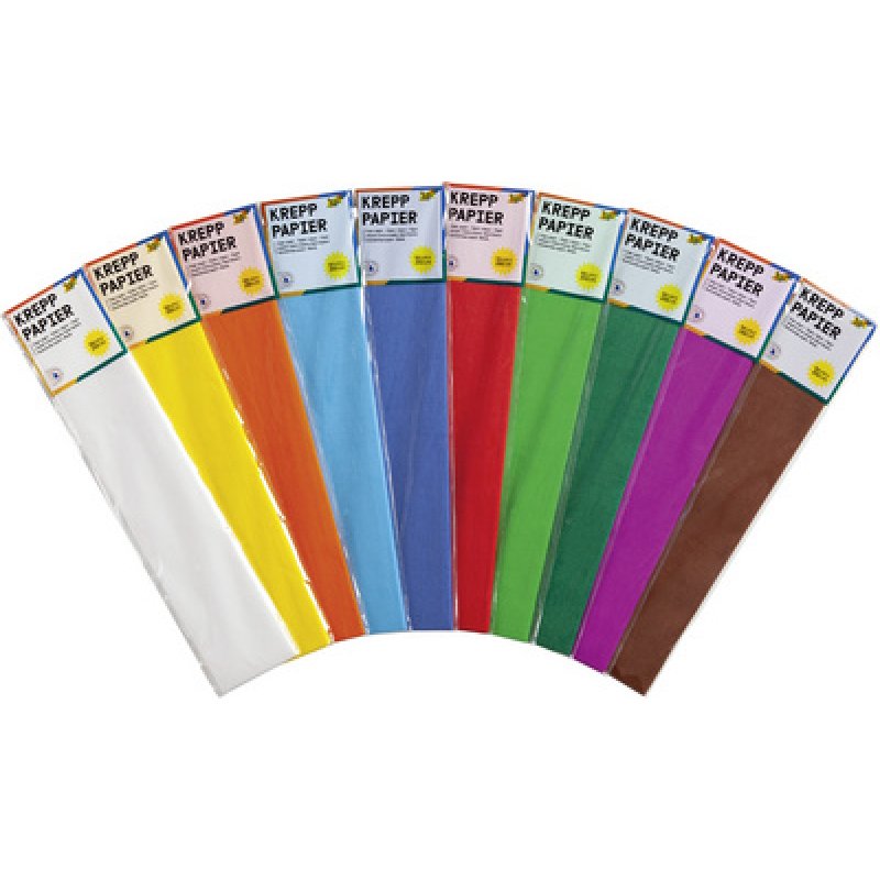 folia Papier crépon, 500 mm x 2,5 m, 32 g/m2, assorti