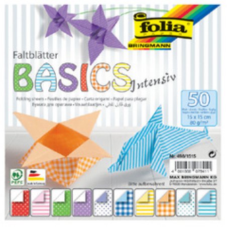folia Papiers pour le pliage "Basic Intensiv", 150 x 150 mm