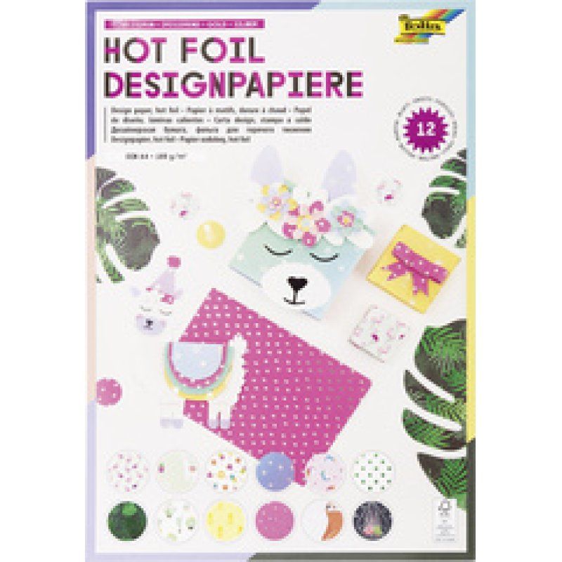 folia Bloc de papier design "Hotfoil", A4, 165 g/m2
