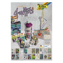 folia Bloc en papier à motifs "Graffiti", 240 x 340 mm