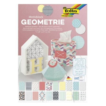 folia Bloc en papier à motifs "Géométrie", 240 x 340 mm