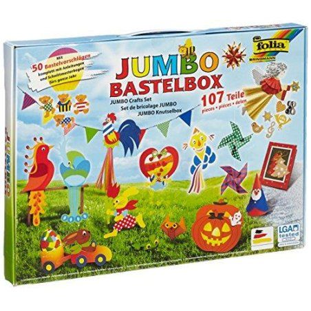folia Mallette de bricolage de papier Jumbo, 107 pièces