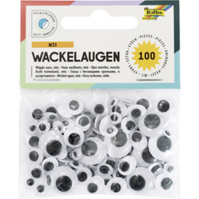 folia Yeux vacillants, autocollants, tailles assorties