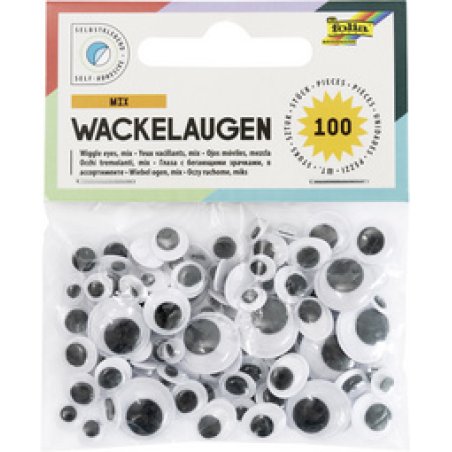 folia Yeux vacillants, autocollants, tailles assorties