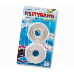 folia Bande auto-agrippante, 20 mm x 2 m, adhésif, blanc