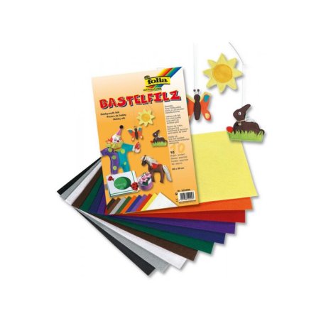 folia Feutrine de bricolage, 200 x 300 mm, 150 g/m2,couleurs