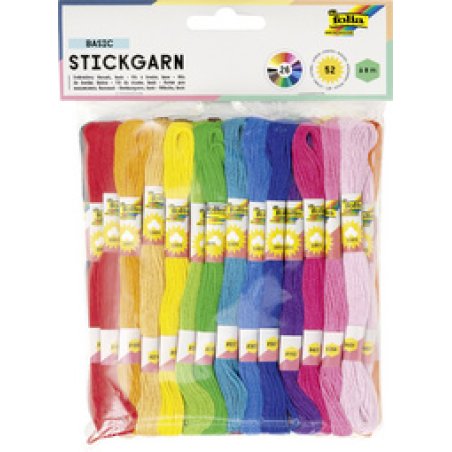 folia Fil à broder "Basic", 52 échevettes de 8 m, assorti