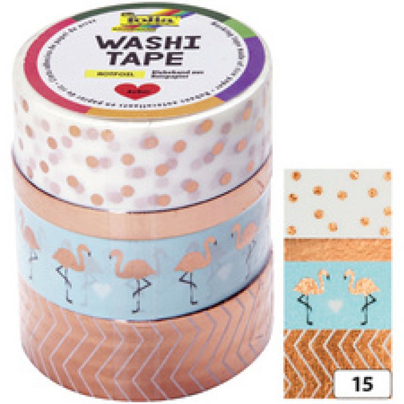 folia Rubans autocollants déco Washi-Tape HOTFOIL OR ROSE