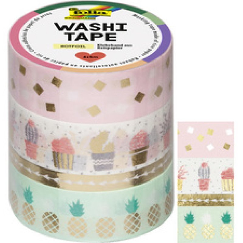 folia Rubans autocollants déco Washi-Tape HOTFOIL OR ROSE