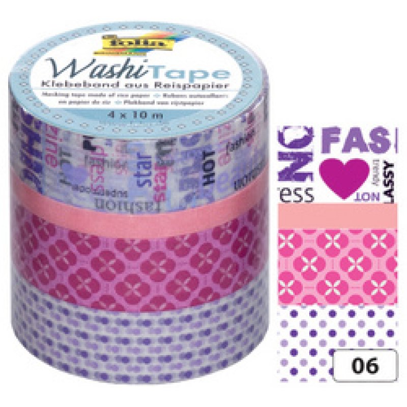 folia Rubans autocollants déco Washi-Tape PASTEL