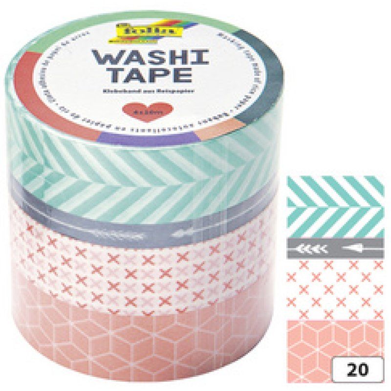 folia Rubans autocollants déco Washi-Tape GEOMETRIQUE