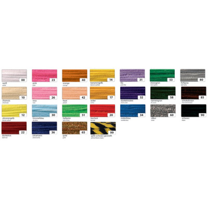 folia Fil métallique chenille, 8 mm x 500 mm, assorti