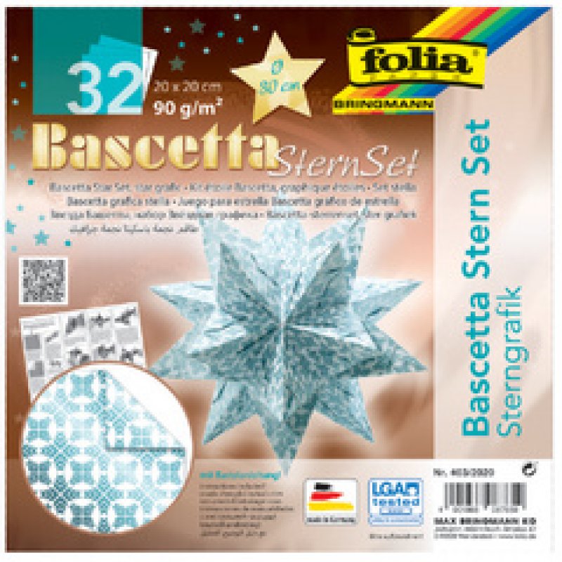folia Feuilles de papier pliable étoile Bascetta, cuivre