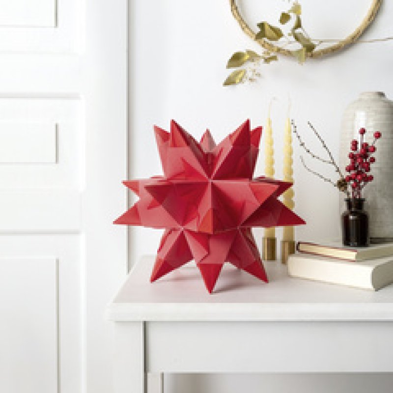 folia Feuille de papier pliable étoile Bascetta, rouge