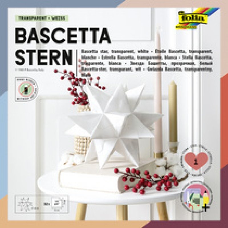 folia Feuilles de papier pliable étoile Bascetta, rouge