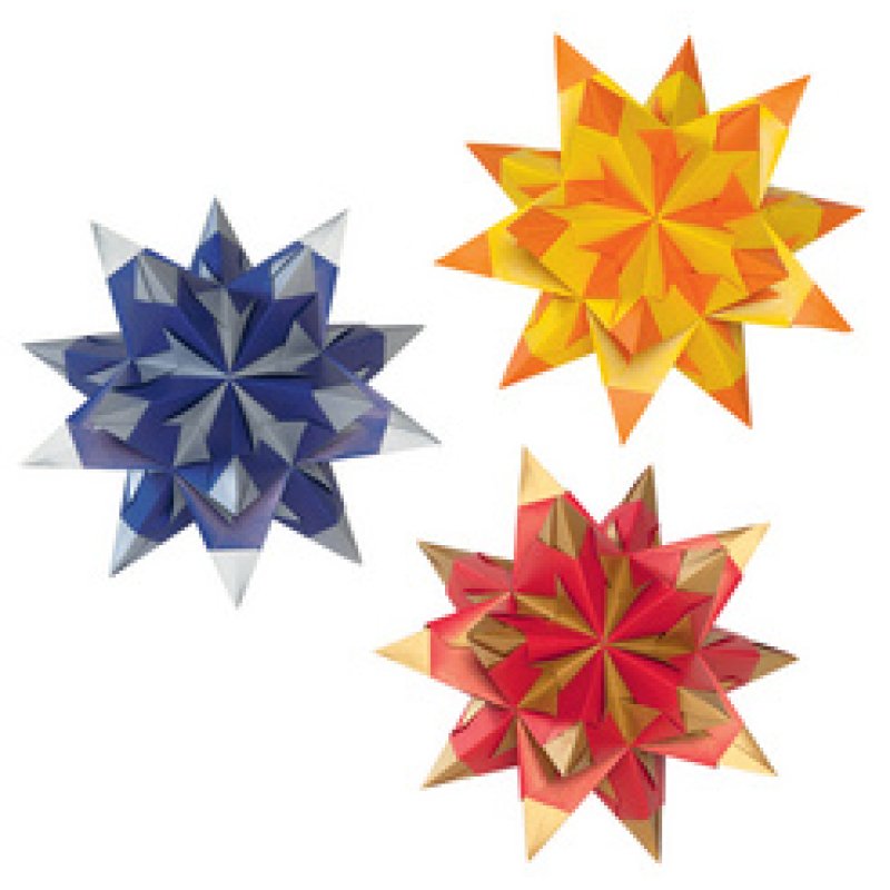folia Feuilles de papier pliable étoile Bascetta, 75 g/m2