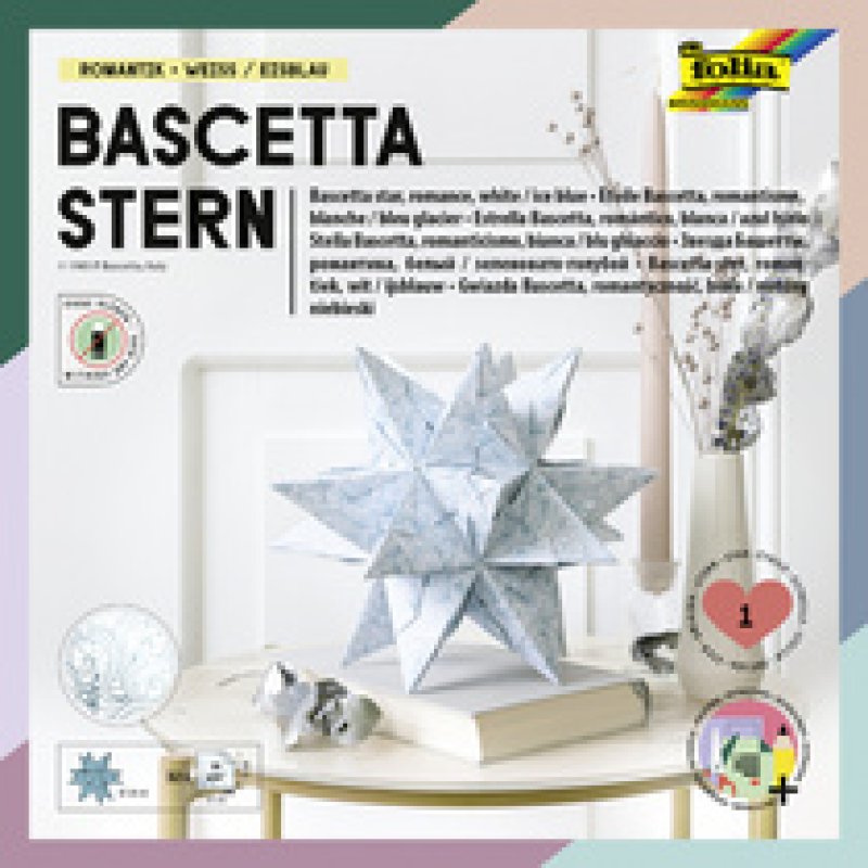 folia Feuilles de papier pliable étoile Bascetta, bleu glace