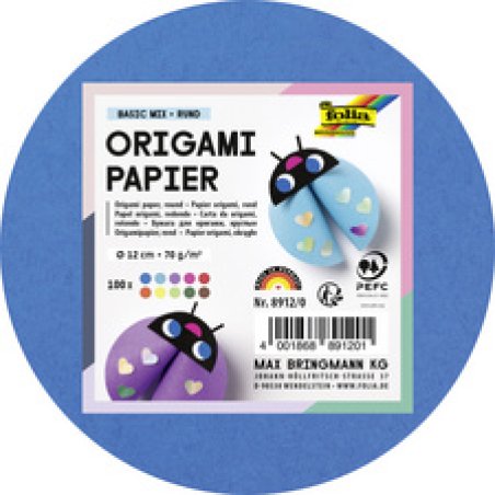 folia Feuille à plier, rond, 100 mm, 100 feuilles, assorti