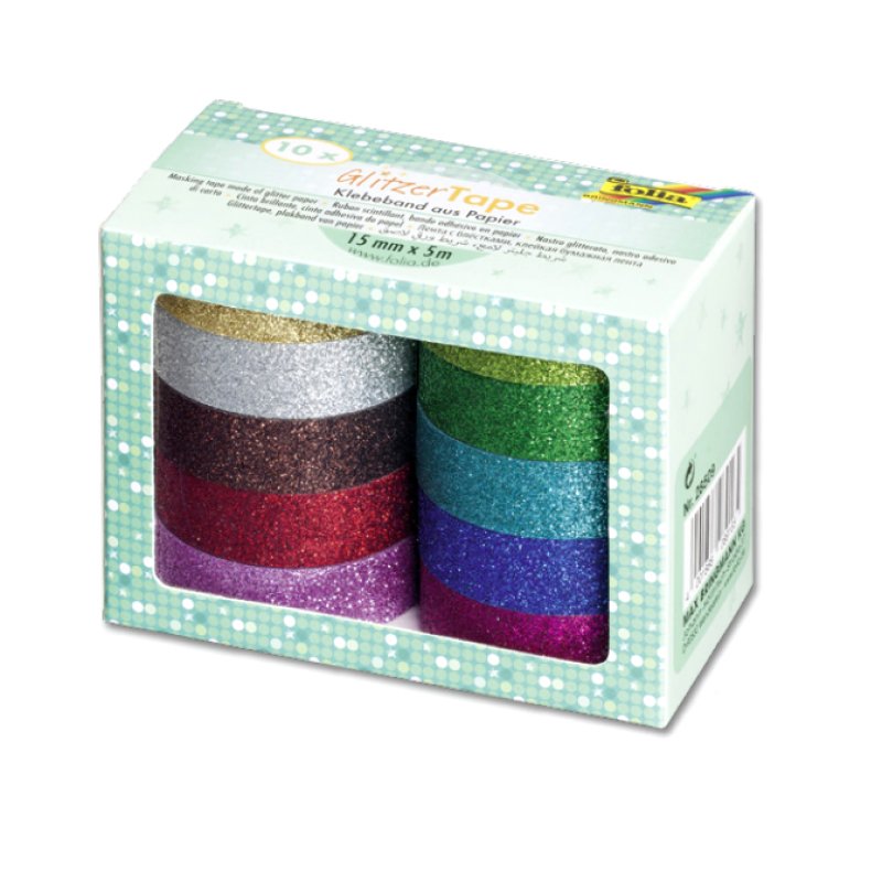 folia Ruban adhésif déco "Glitter Tape", kit de 10