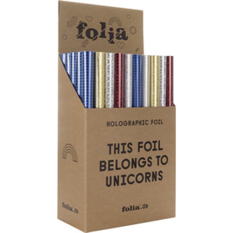 folia Film adhésif holographique, (l)400x (L)1 m, présentoir