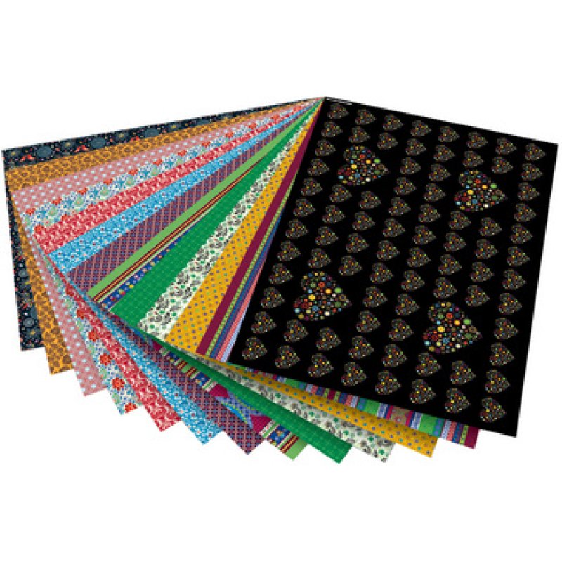 folia Carton à motif "Folklore", 500 x 700 mm, 270 g/m2