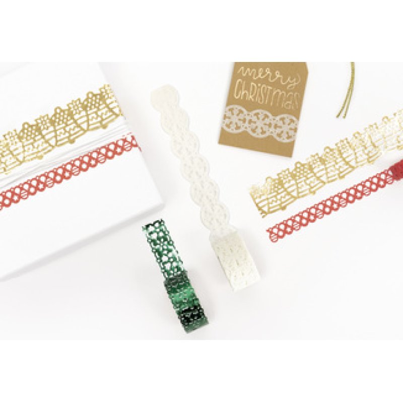 folia Dentelle en papier "Christmas", autocollant, assorti