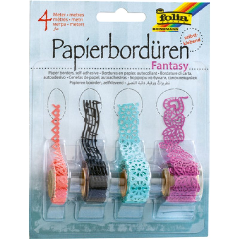 folia Bordures en papier "Fantasy", autocollant, assorti