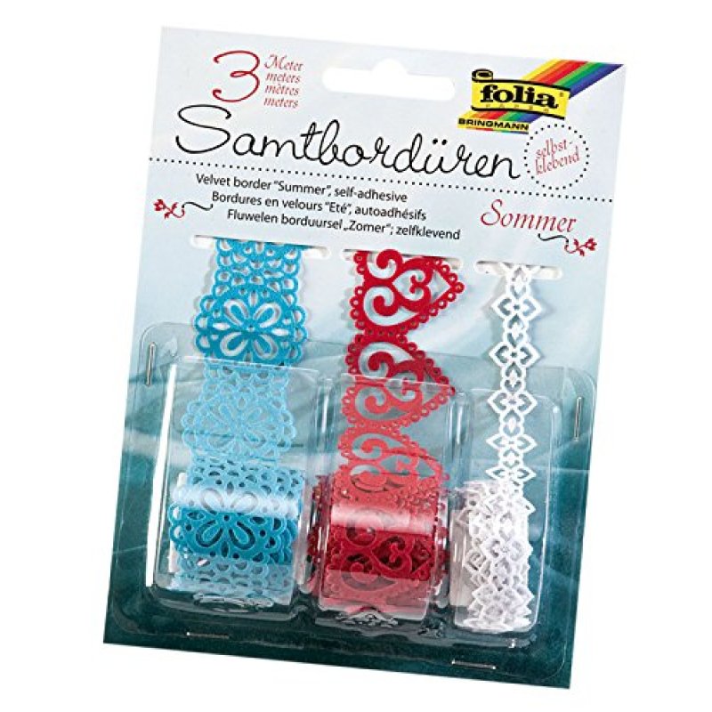 Folia 12704 craft tape 1 m Blue, Red, White