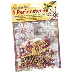 folia Kit d'étoiles en perles, 340 pièces, rouge/or/blanc