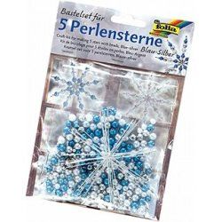 folia Kit d'étoiles en perles, 340 pièces, bleu/argent/blanc