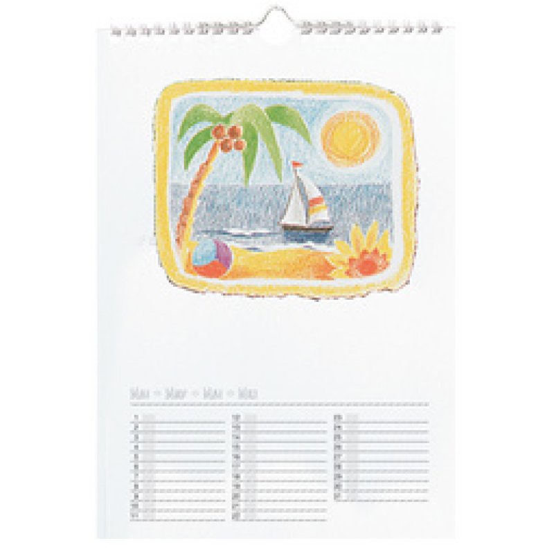 folia Calendrier mural créatif, 170 x 240 mm, blanc