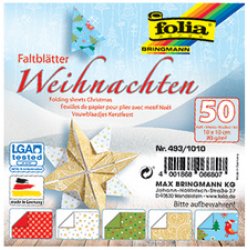 folia Feuilles de papier pour pliage "Noel", 100 x 100 mm
