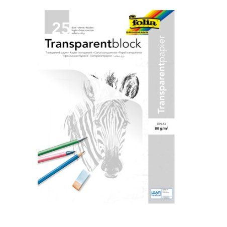 folia Bloc de papier transparent, A3, 80 g/m2, 25 feuilles