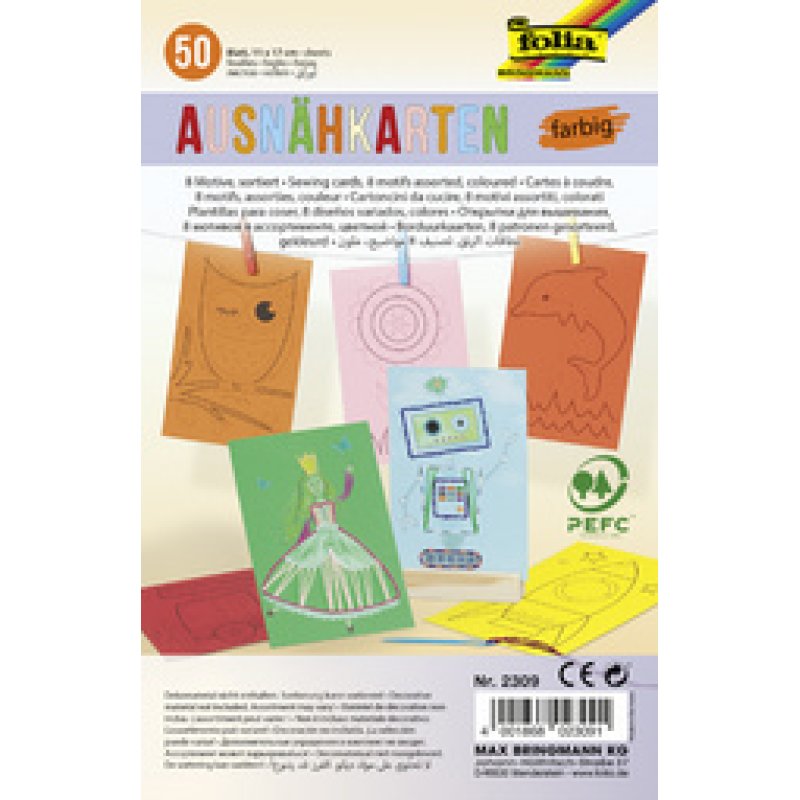 folia Cartes à coudre, 110 x 170 mm, assorti