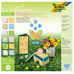 folia Bloc de papier design "Fleurs", 305 x 305 mm