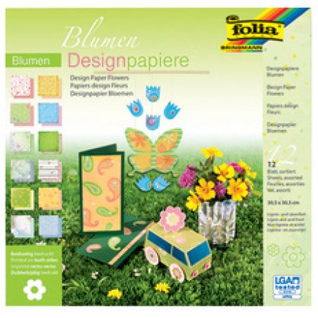 folia Bloc de papier design "Fleurs", 305 x 305 mm