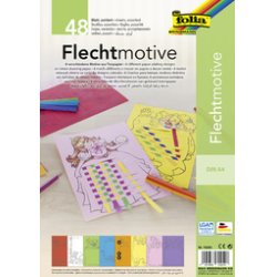 folia Motifs à tresser en papier teinté, A4, couleurs