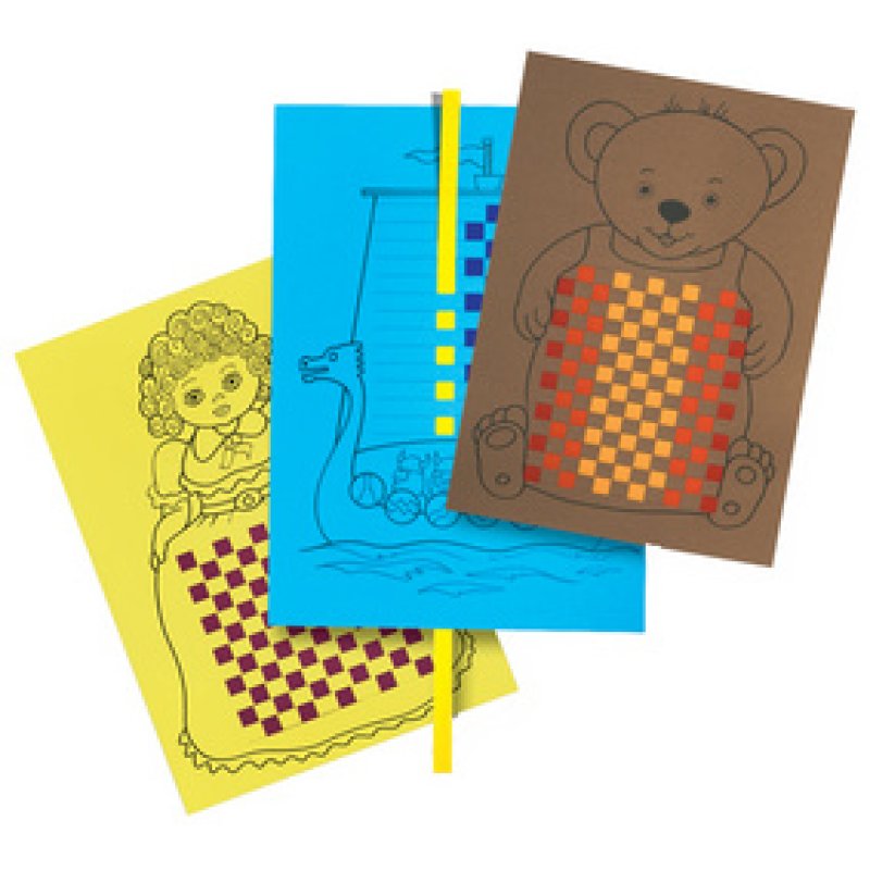 folia Motifs à tresser en papier teinté, A4, couleurs