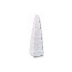 folia Boîtes de cadeau "carré", 12 tailles assorties, blanc