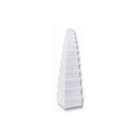 folia Boîtes de cadeau "carré", 12 tailles assorties, blanc