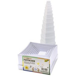 folia Boîtes de cadeau "coeurs", 12 tailles assorties, blanc