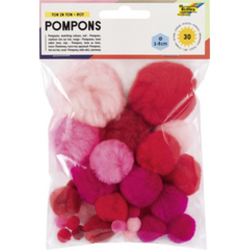 folia Pompons, 30 pièces, assortiment de bleu