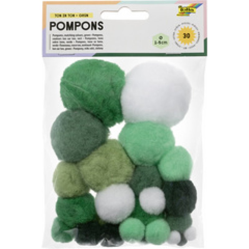 folia Pompons, 30 pièces, assortiment de bleu