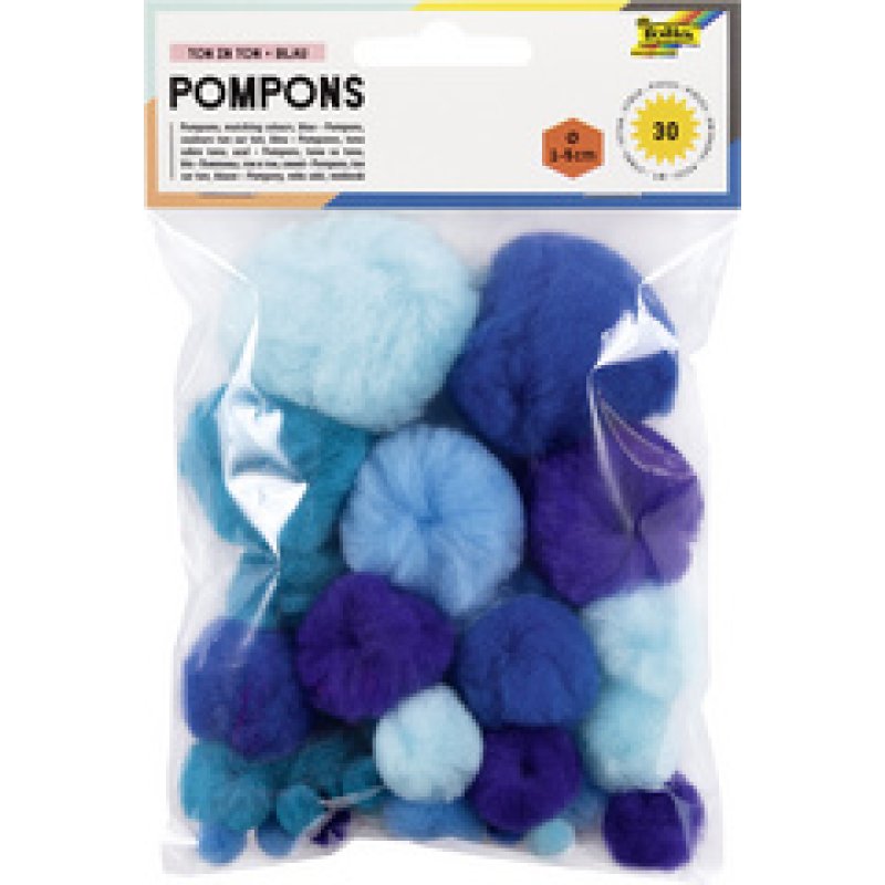 folia Pompons, 30 pièces, assortiment de jaune