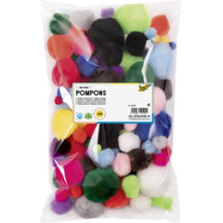 folia Pompons, 30 pièces, tailles assorties, couleurs pastel