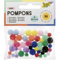folia Mini pompons, 50 pièces, assorti
