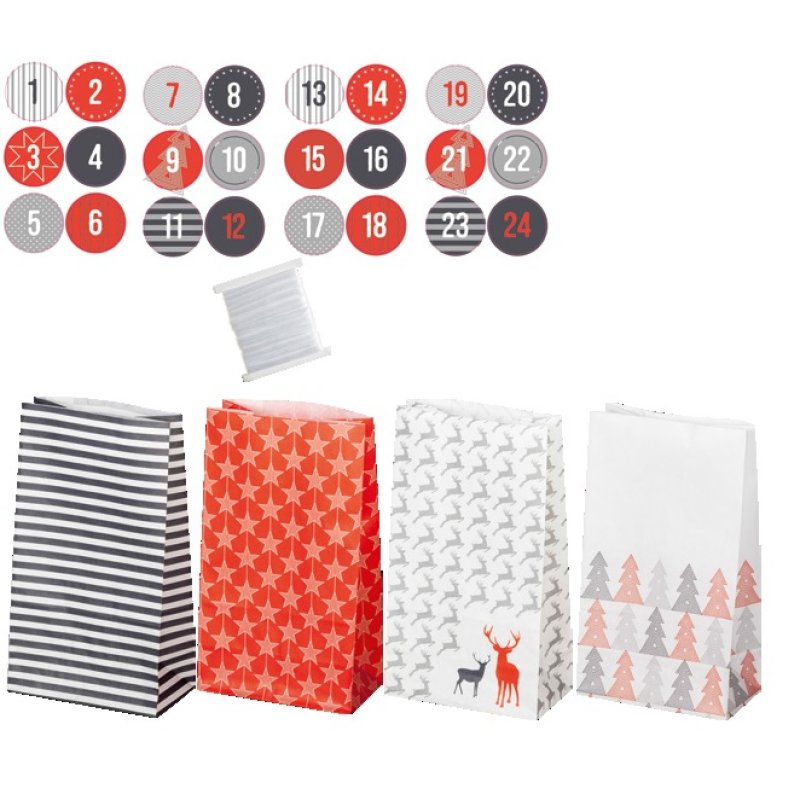 folia Calendrier de l'Avent "STYLE", 24 sachets en papier