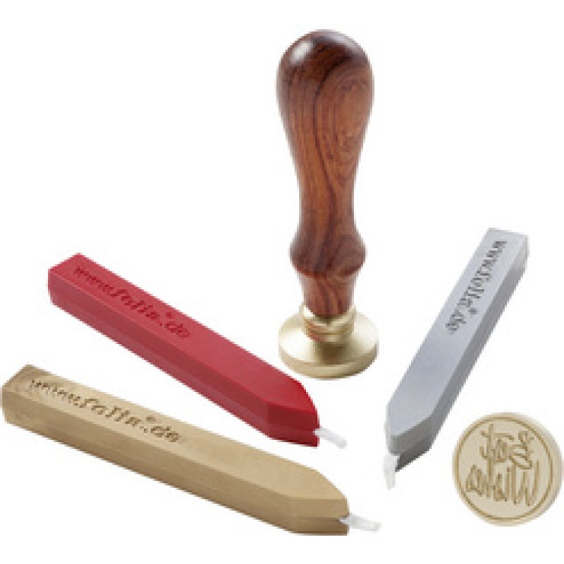 folia Ensemble de cire à cacheter, avec manche en bois